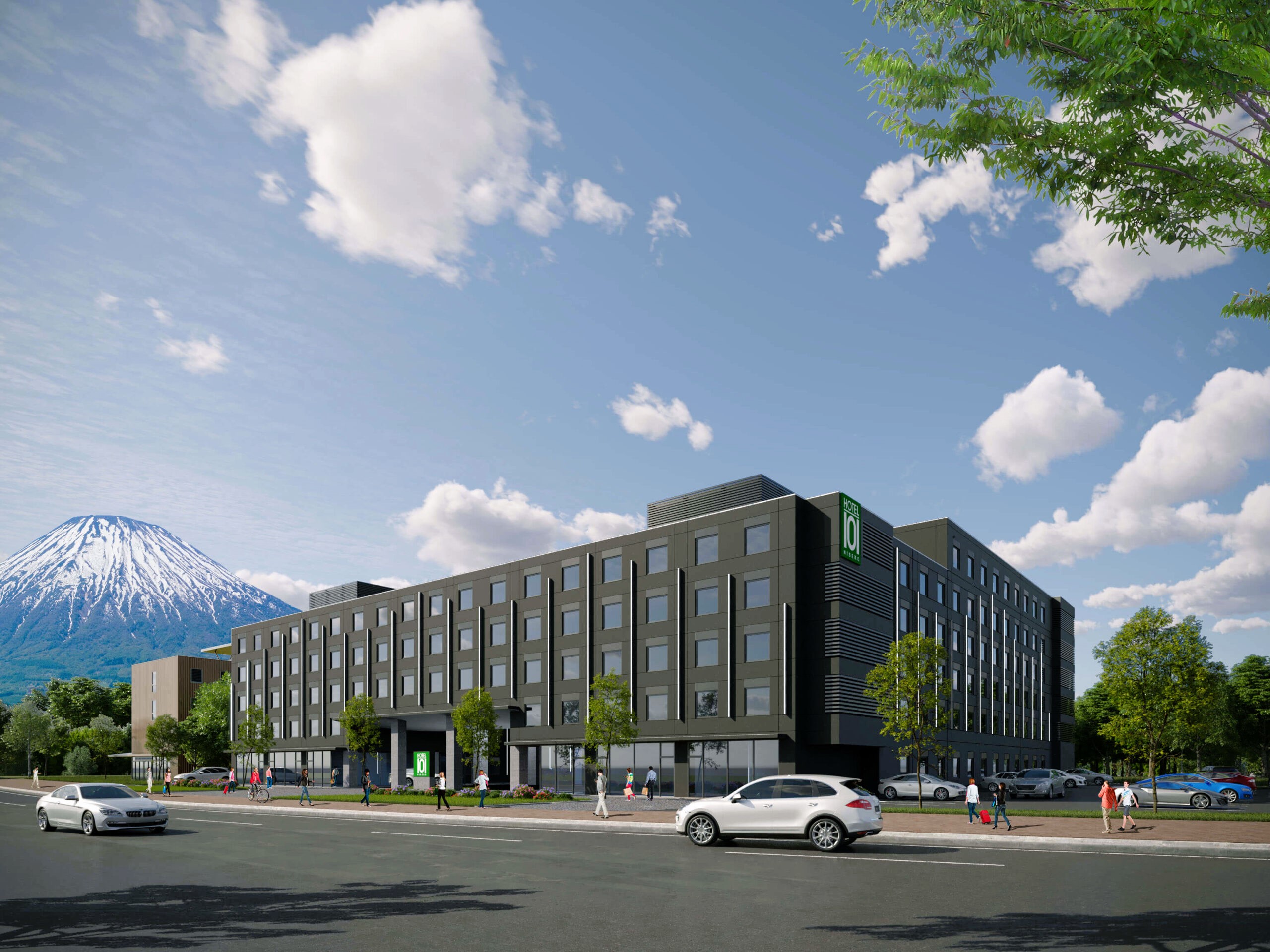 Phối cảnh tổng quan dự án bất động sản nghỉ dưỡng Hotel101 Niseko, Hokkaido, Nhật Bản
