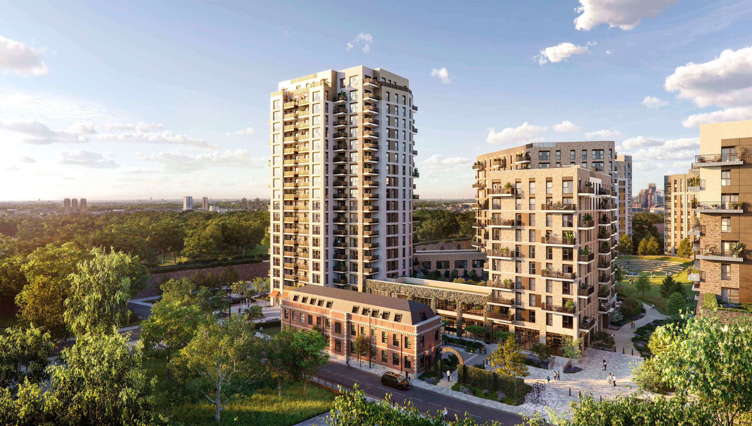 Bow Green cung cấp 1.450 căn hộ 40-123 m2 có mức giá từ 14 tỷ VNĐ cùng pháp lý sở hữu có thời hạn 999 năm tại lõi “tam giác vàng” thịnh vượng trung tâm Thủ đô, Canary Wharf và Stratford phía Đông London.