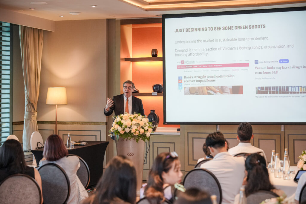 Marc Townsend, Senior Advisor at Arcadia Consulting Vietnam presenting Vietnam real estate market update