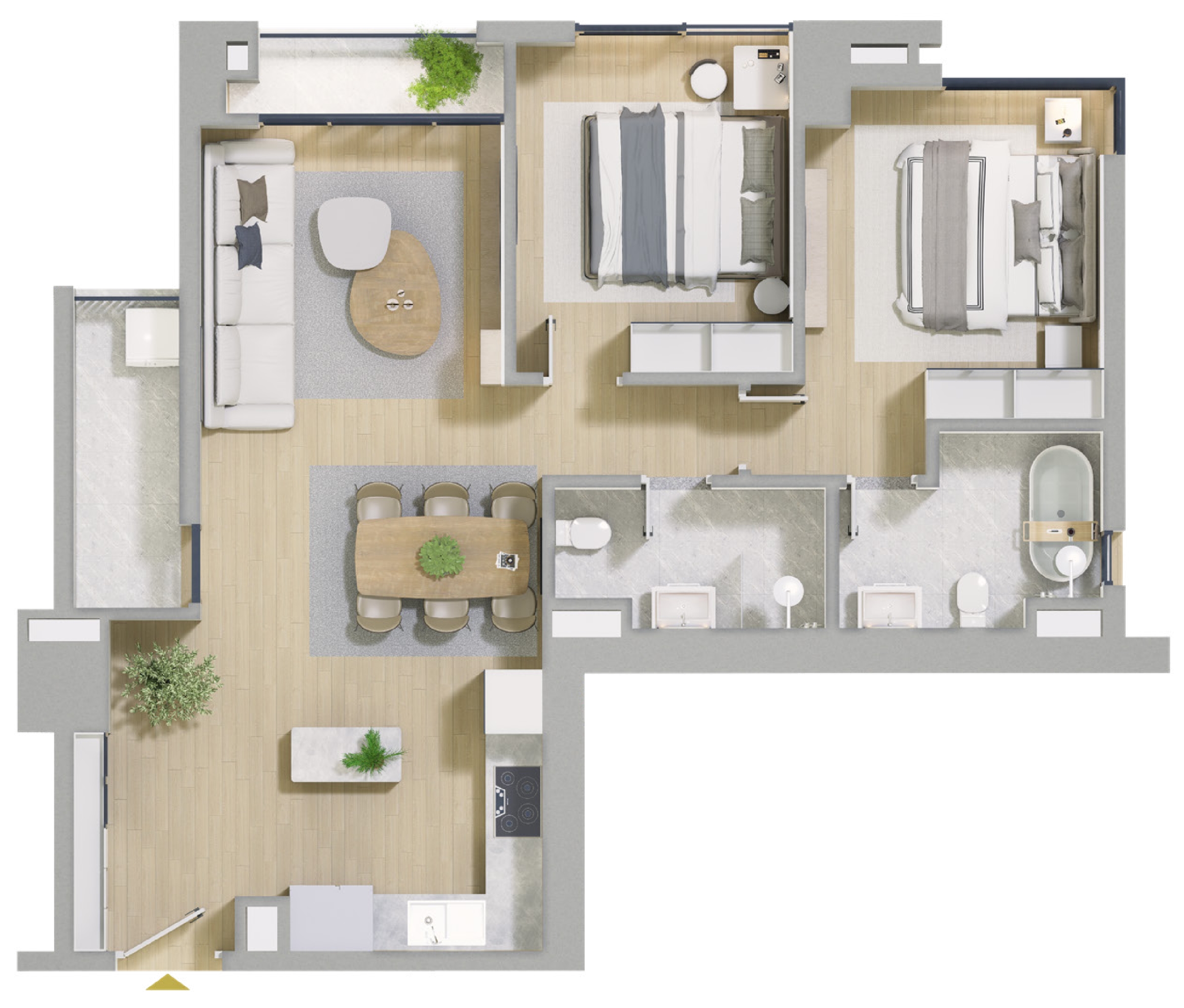 The Nelson Hanoi Arcadia Consulting Vietnam 2BR floorplan 1 Arcadia