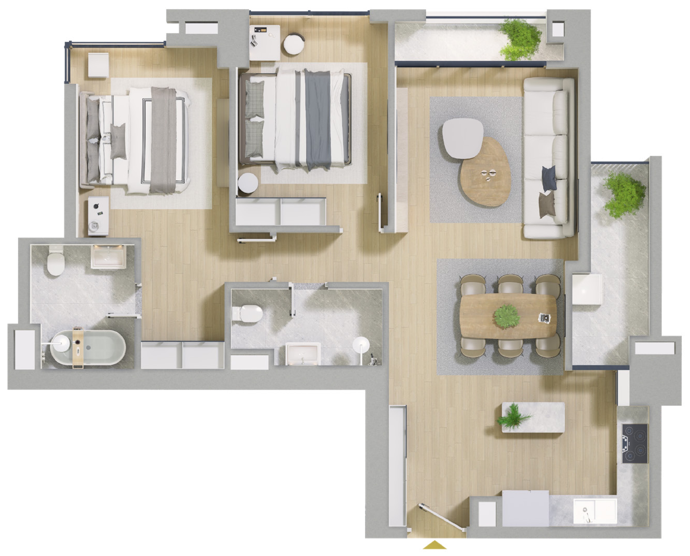 The Nelson Hanoi Arcadia Consulting Vietnam 2BR floorplan 2 Arcadia